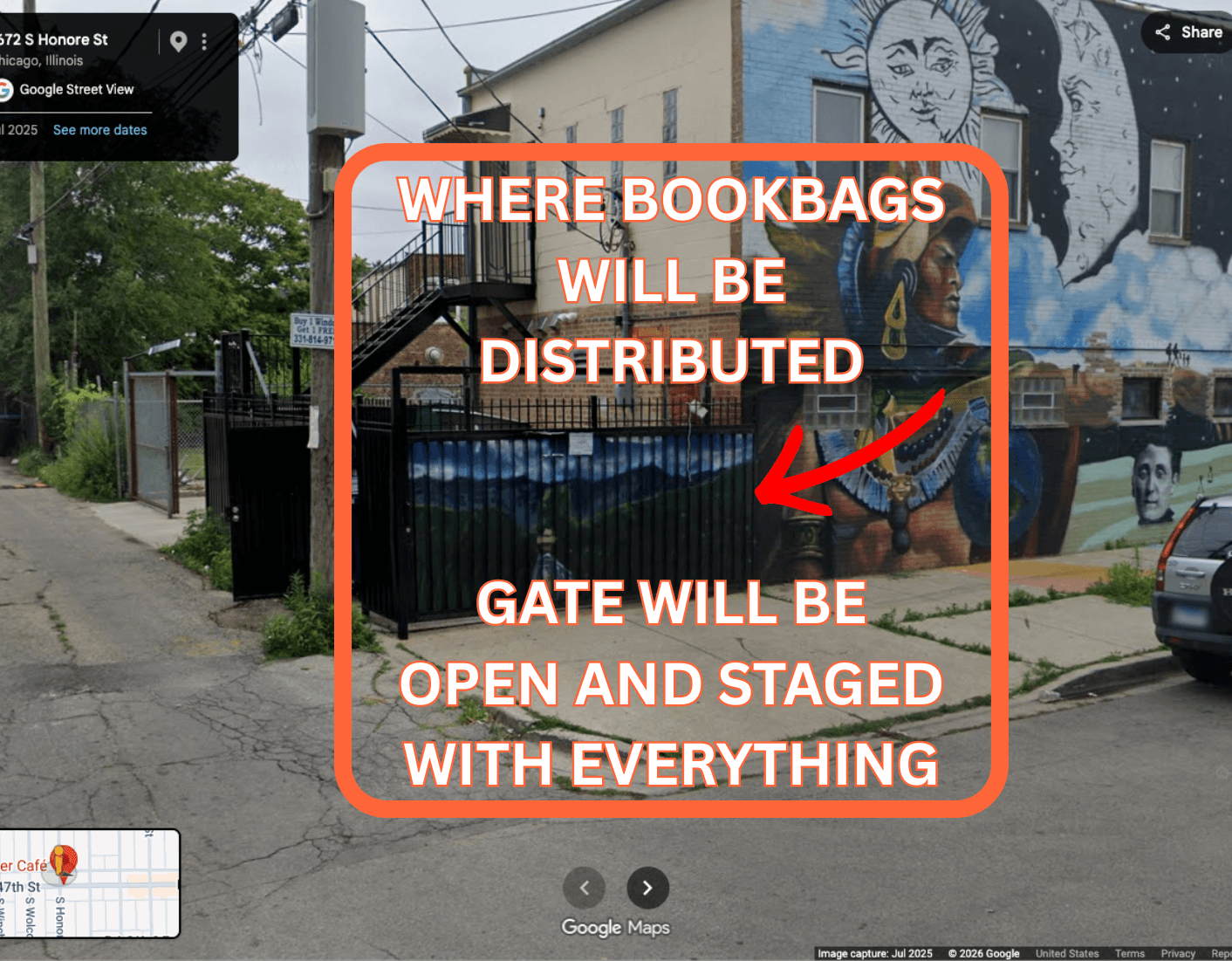Dreamcatcher Café event setup — community resource village and partner tables