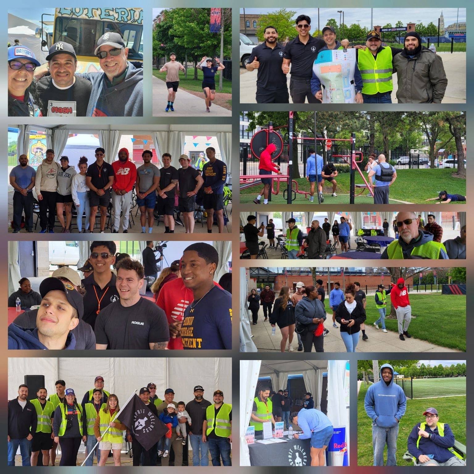 MURPH Festival veteran fitness event collage — Memorial Day challenge in Chicago